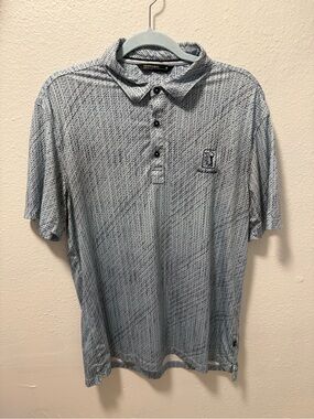 7 Diamonds Mens Sand Hill TPC San Antonio Light Blue Short-Sleeve Polo Medium